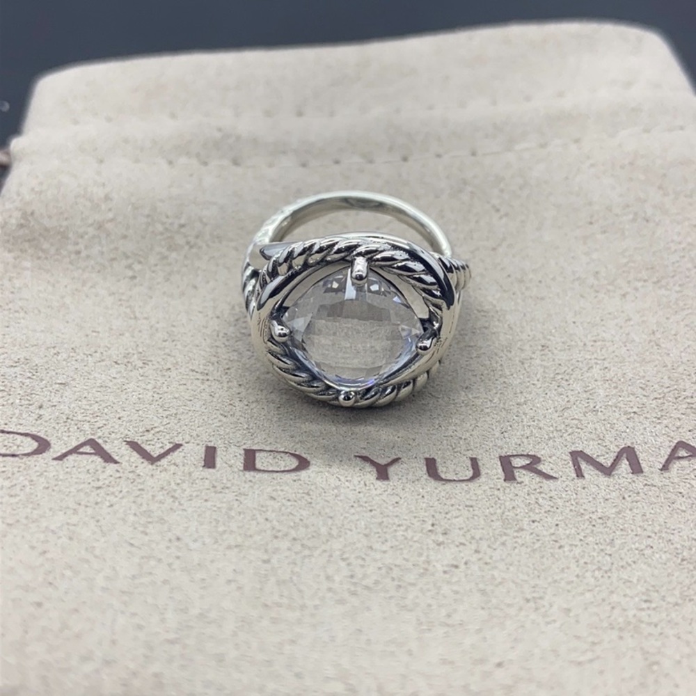David Yurman white Topaz infinity ring